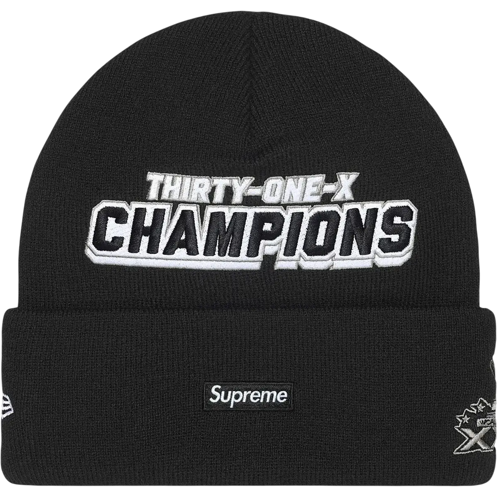 Supreme x New Era Football Beanie Black - One size