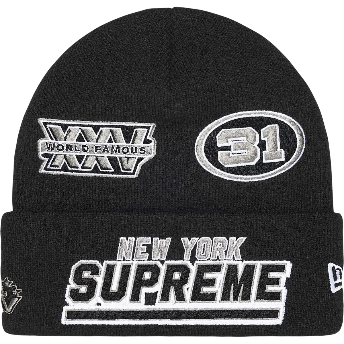 Supreme x New Era Football Beanie Black - One size