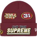 Supreme x New Era Football Beanie Cardinal - One size