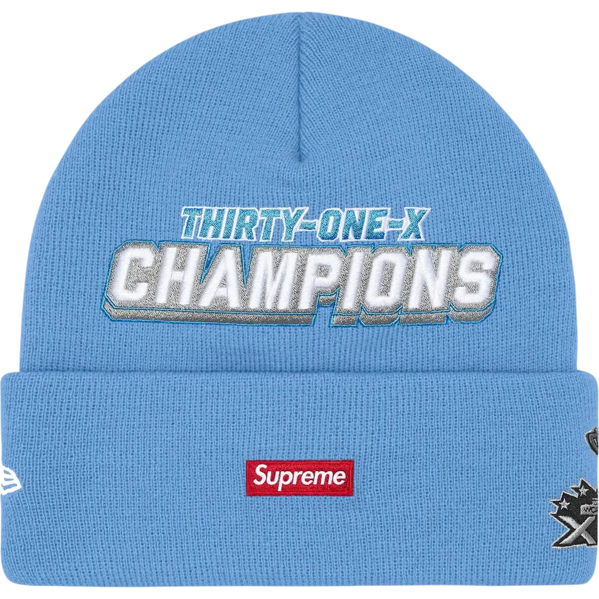 Supreme x New Era Football Beanie Light Blue - One size