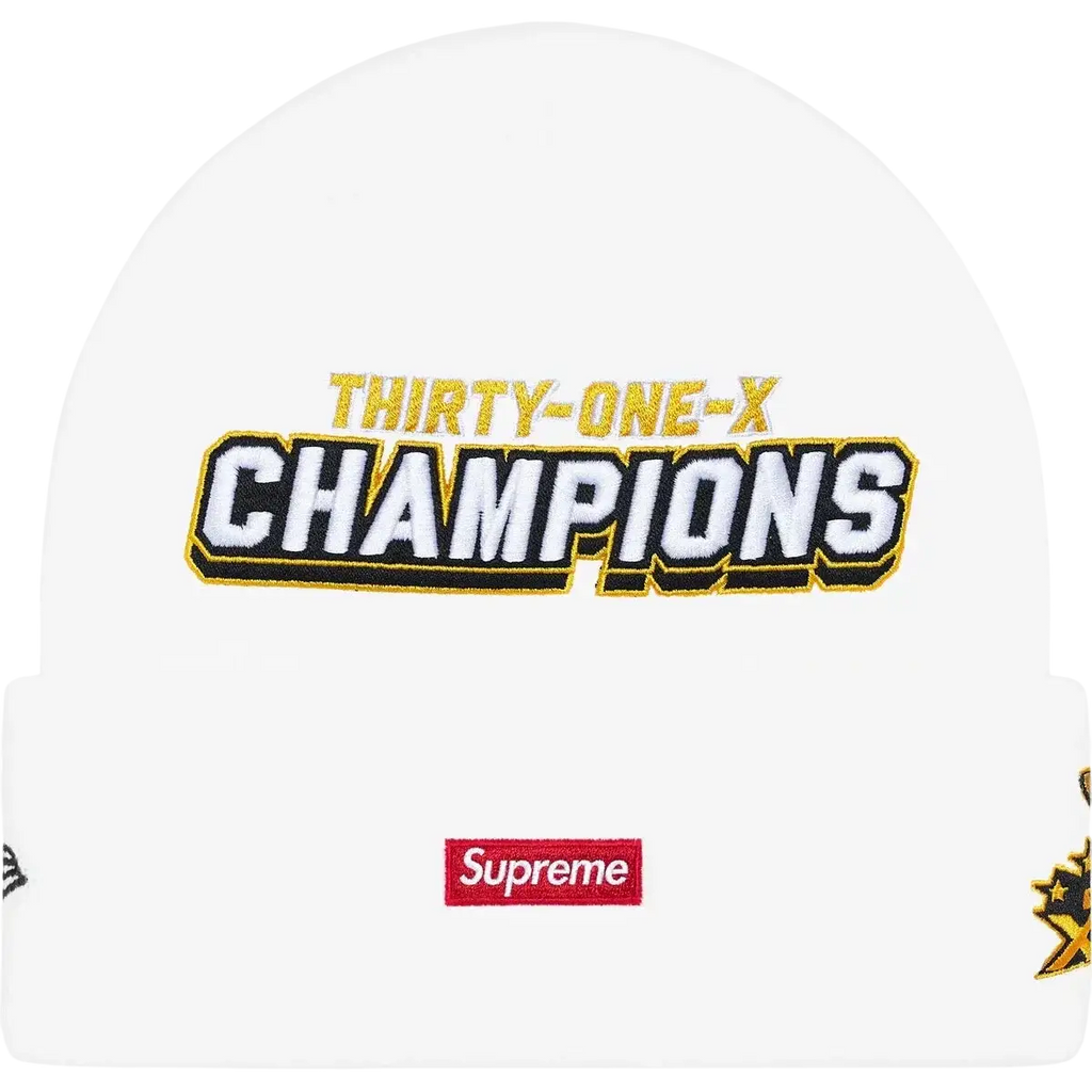 Supreme x New Era Football Beanie White - One size