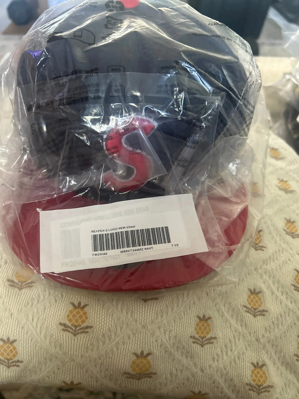 Supreme x New Era Reaper S Logo Fitted Navy 7 1/2”