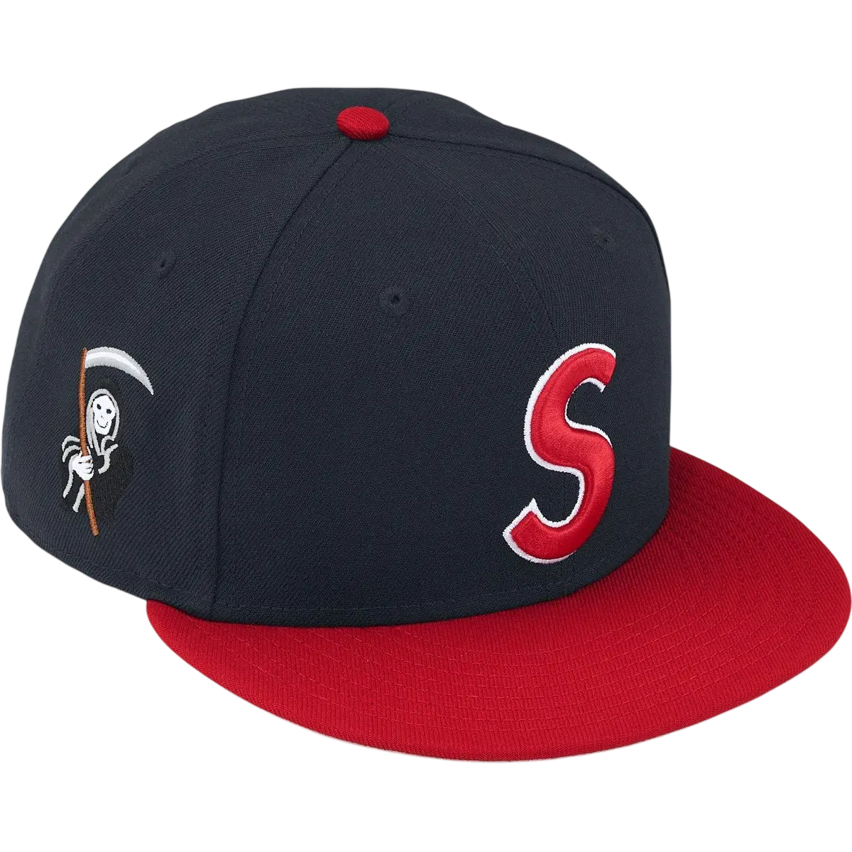 Supreme x New Era Reaper S Logo Fitted Navy - 7 1/2