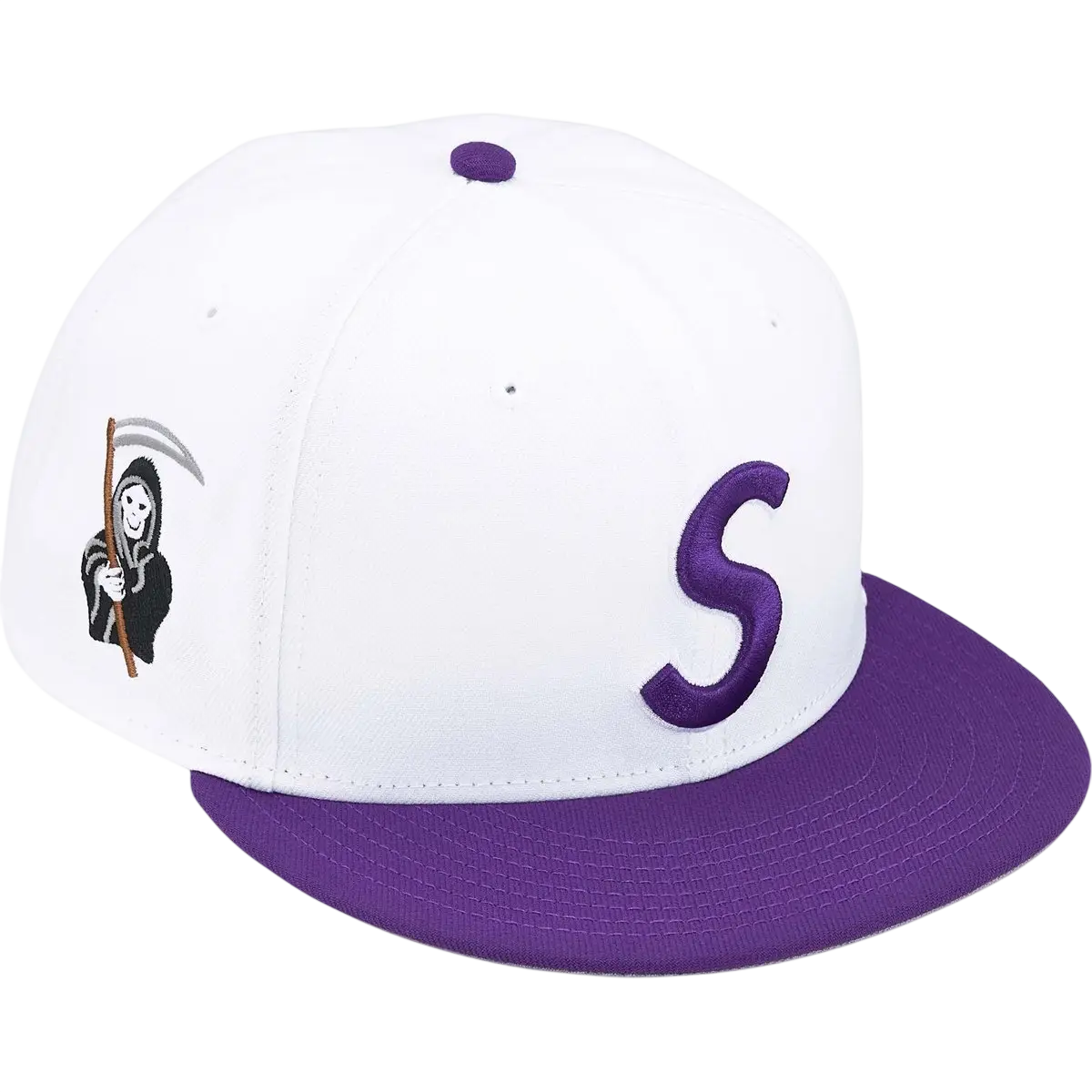Supreme x New Era Reaper S Logo Fitted White