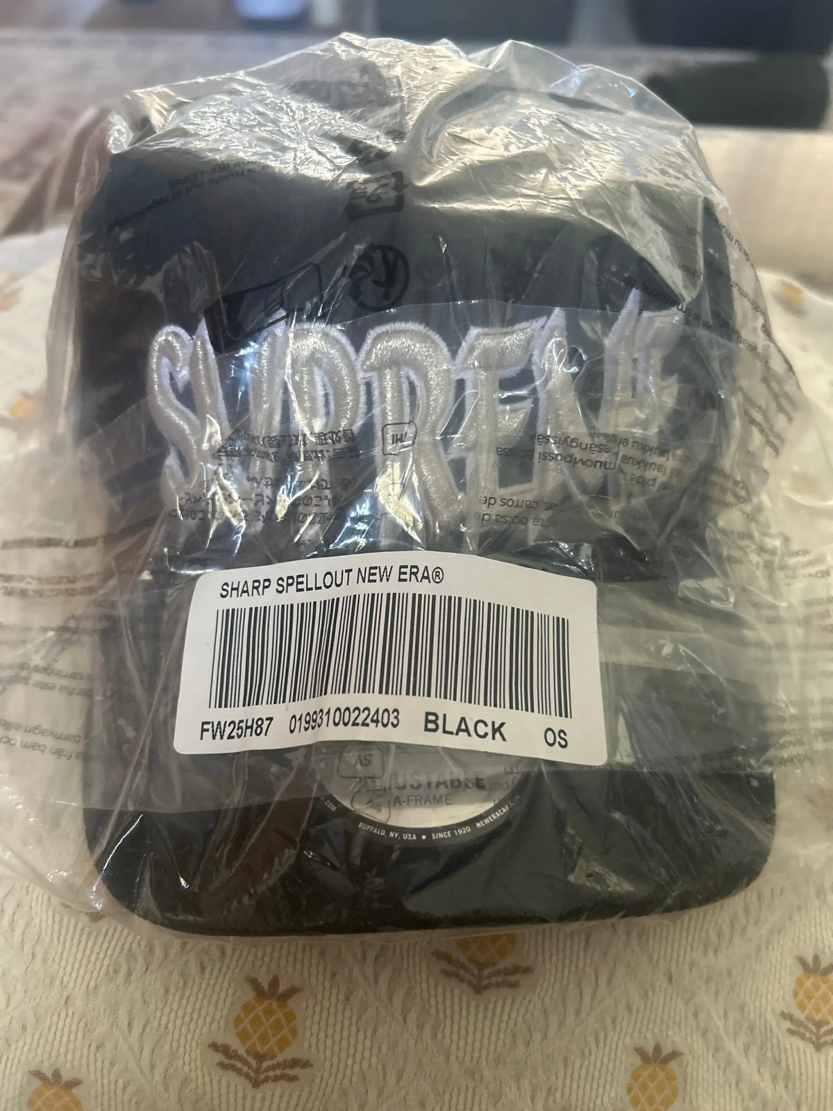 Supreme x New Era Sharp Spellout Black