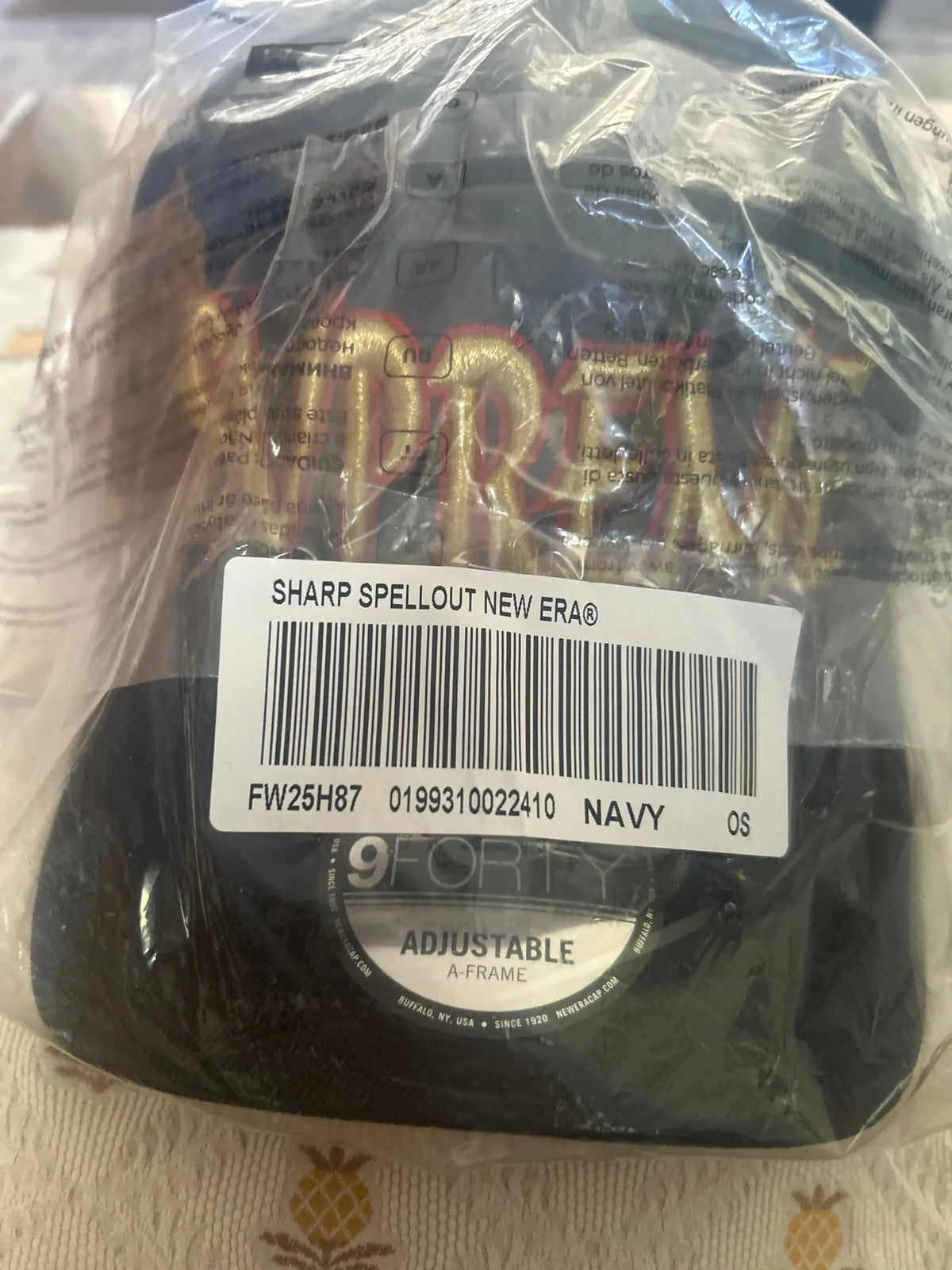 Supreme x New Era Sharp Spellout Navy