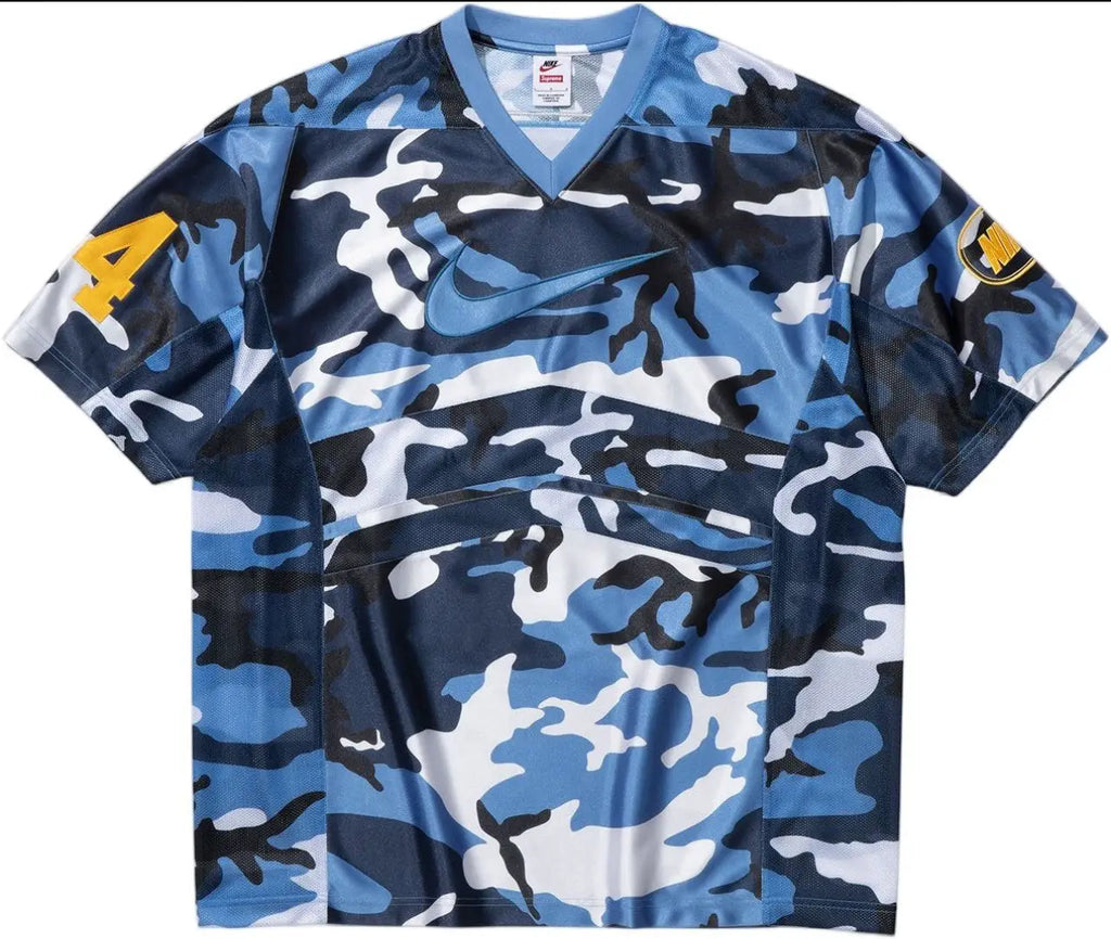 Supreme x Nike Football Jersey Blue Camo Large
