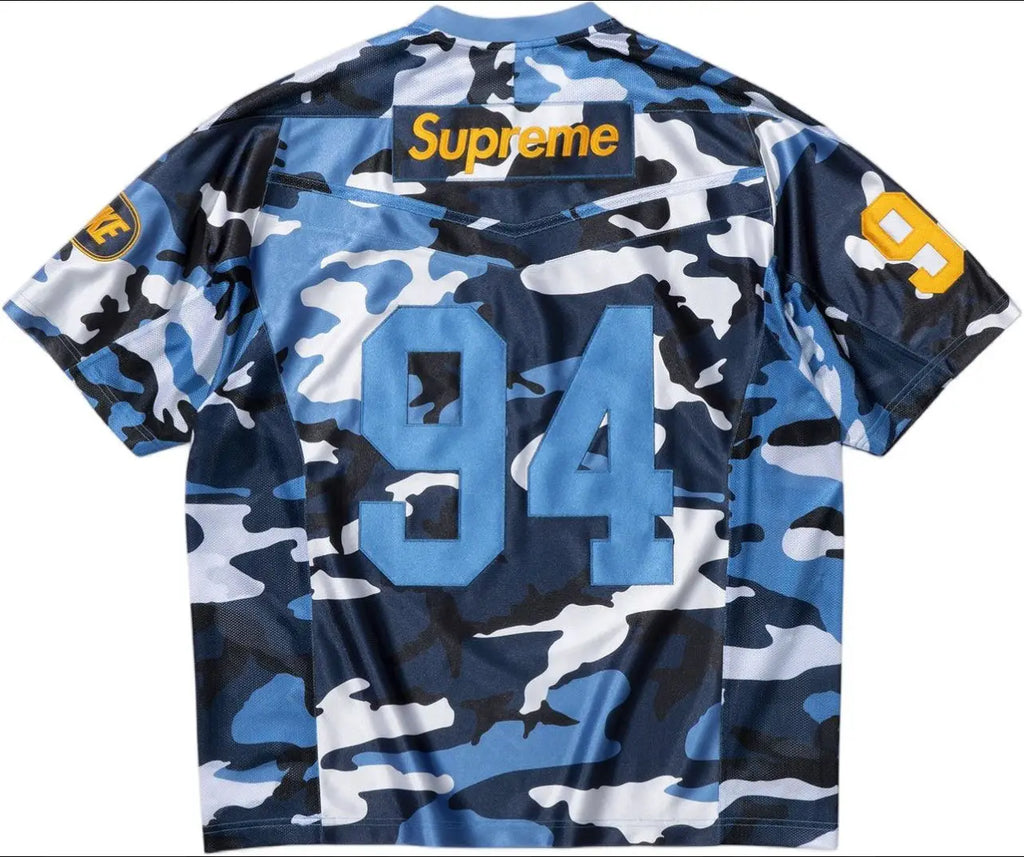 Supreme x Nike Football Jersey Blue Camo Large