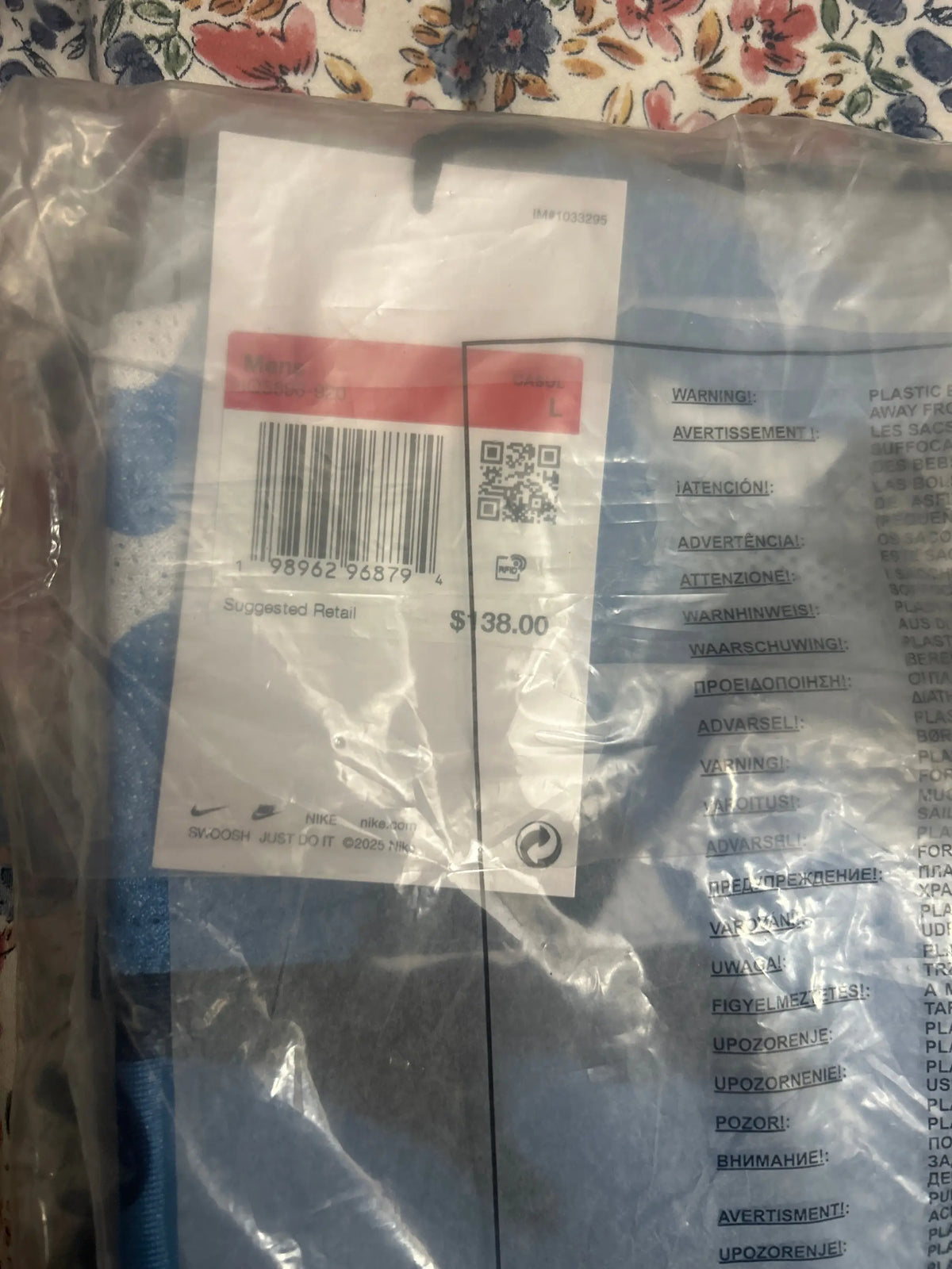 Supreme x Nike Football Jersey Blue Camo Large