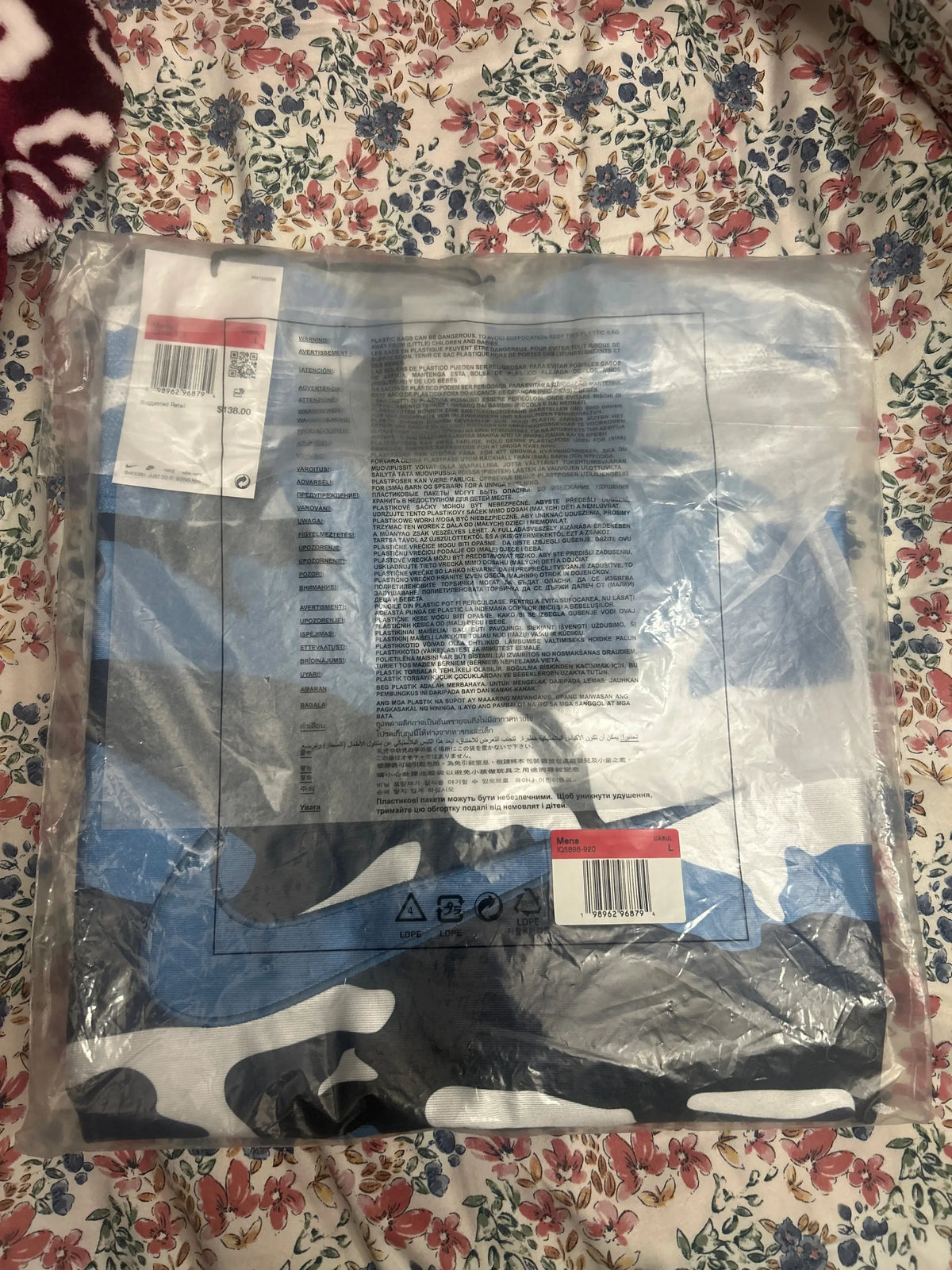 Supreme x Nike Football Jersey Blue Camo Large