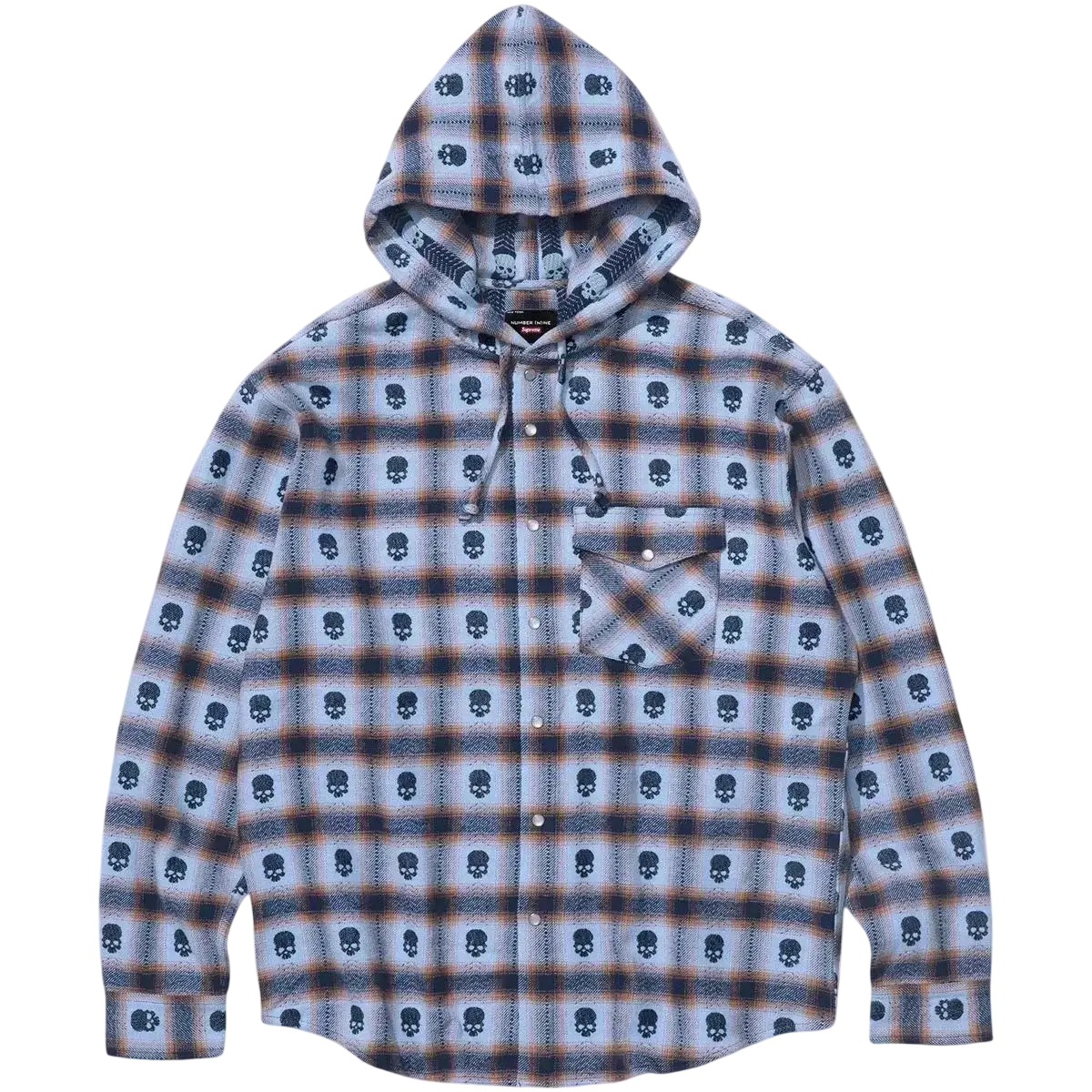 Supreme x Number (N)ine Hooded Flannel Shirt Blue - M