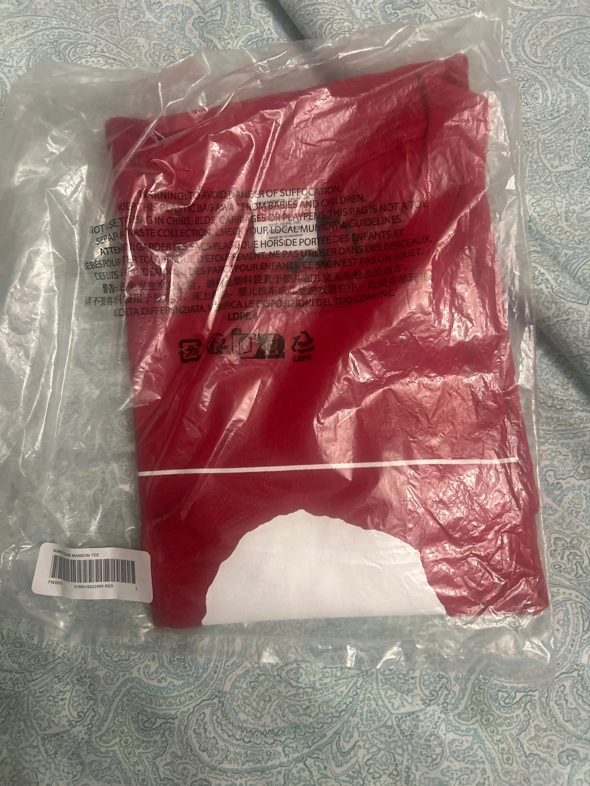 Supreme x Number (N)ine Manson Tee Red Large
