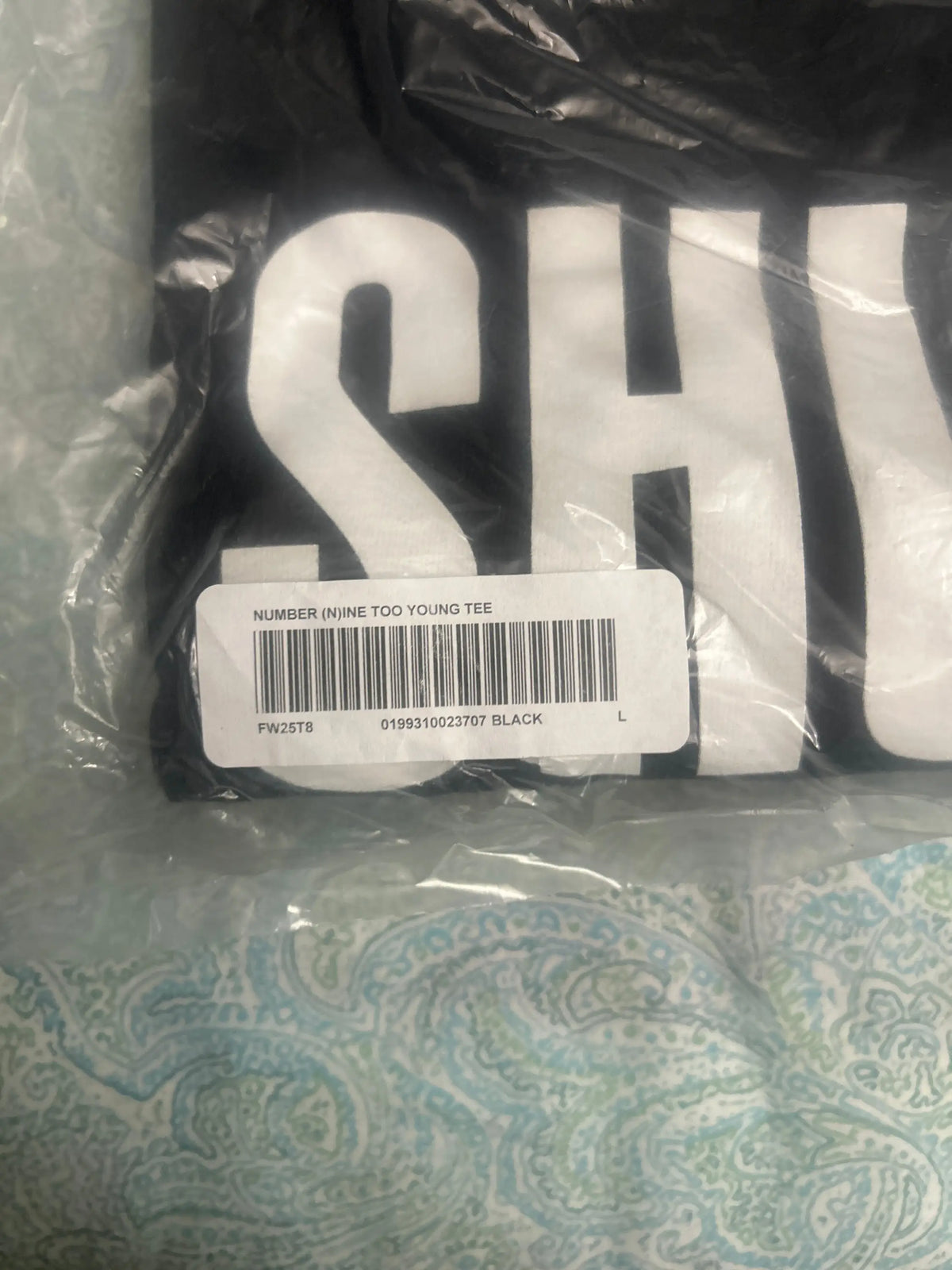 Supreme x Number (N)ine Shut Up Tee Black Large