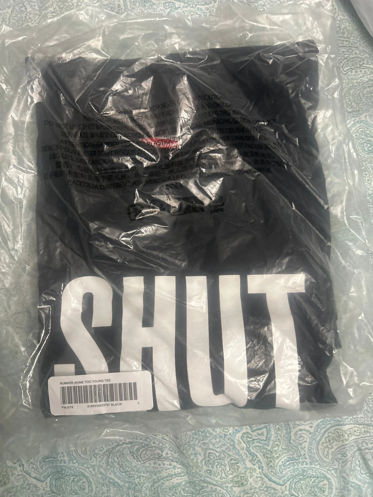 Supreme x Number (N)ine Shut Up Tee Black Large