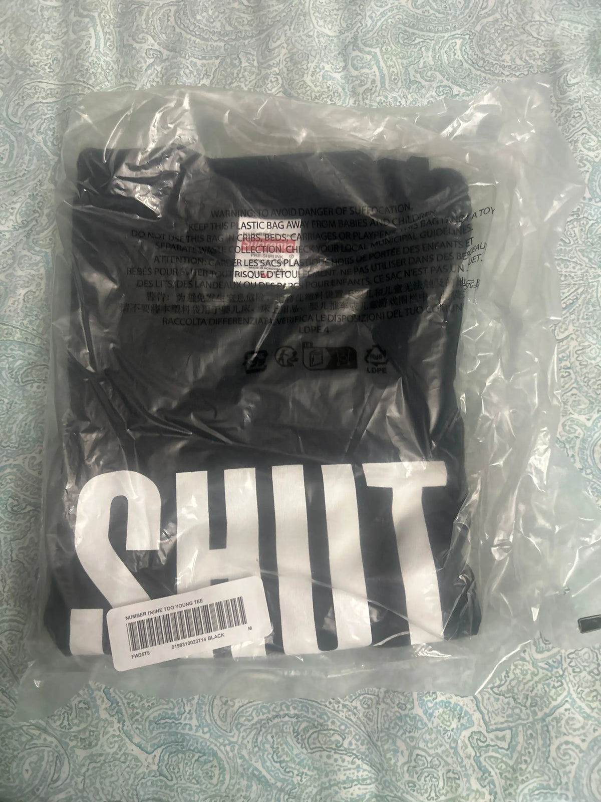 Supreme x Number (N)ine Shut Up Tee Black Medium