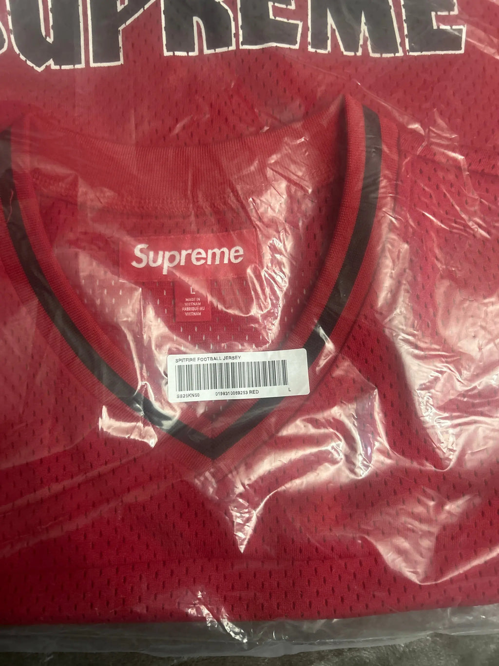 Supreme x Spitfire Football Jersey Red Large