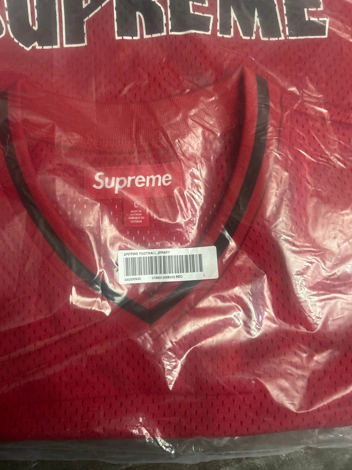 Supreme x Spitfire Football Jersey Red Large