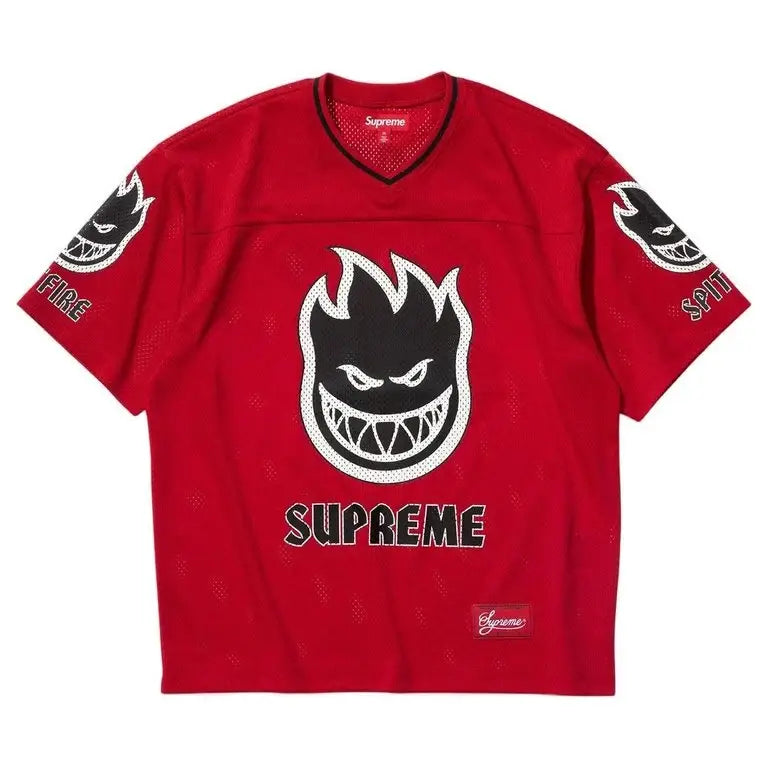 Supreme x Spitfire Football Jersey Red Large