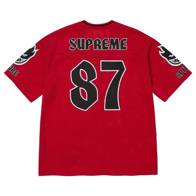 Supreme x Spitfire Football Jersey Red Large