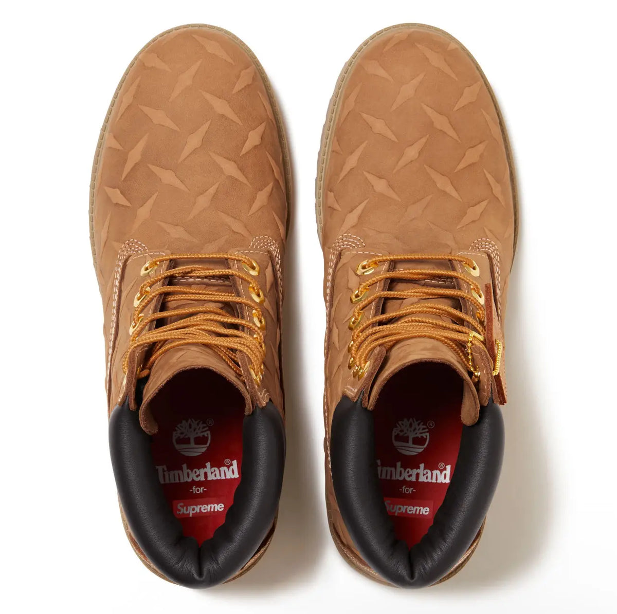 Supreme x Timberland 6” Premium Waterproof Boot Diamond Plate Wheat Size 12