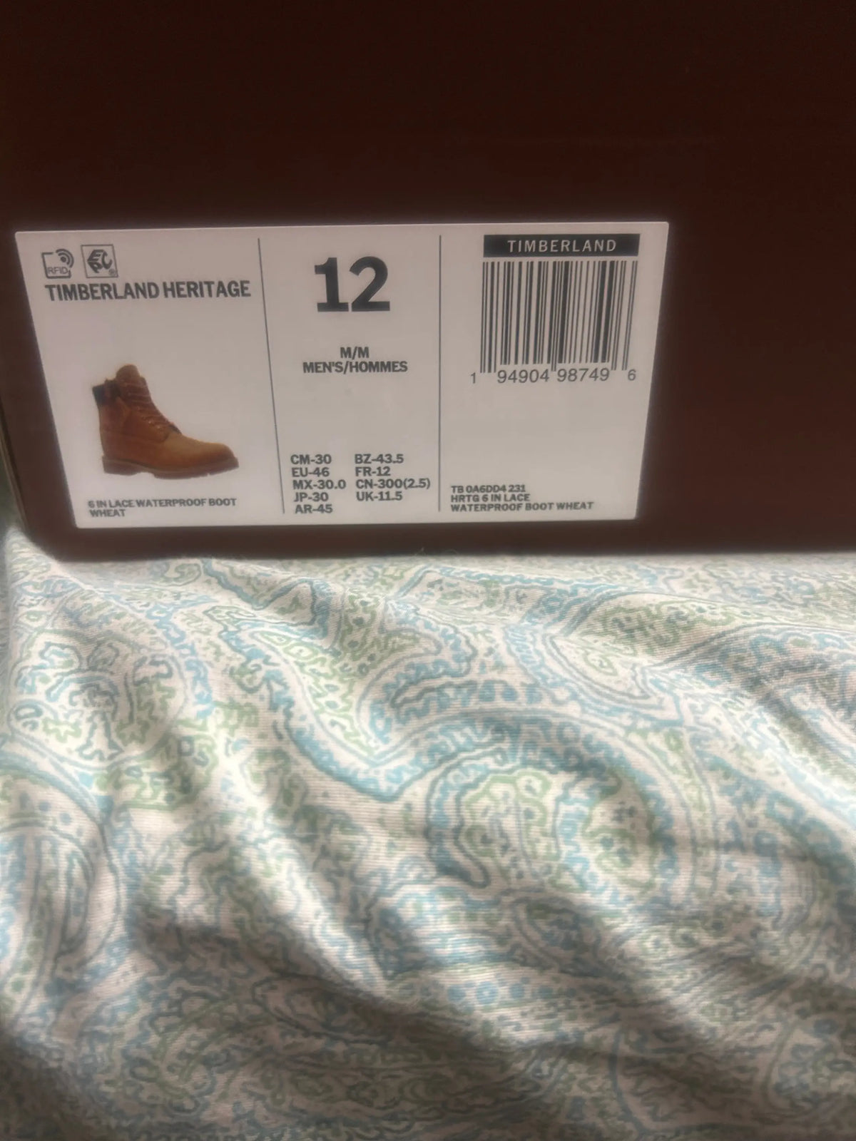 Supreme x Timberland 6” Premium Waterproof Boot Diamond Plate Wheat Size 12