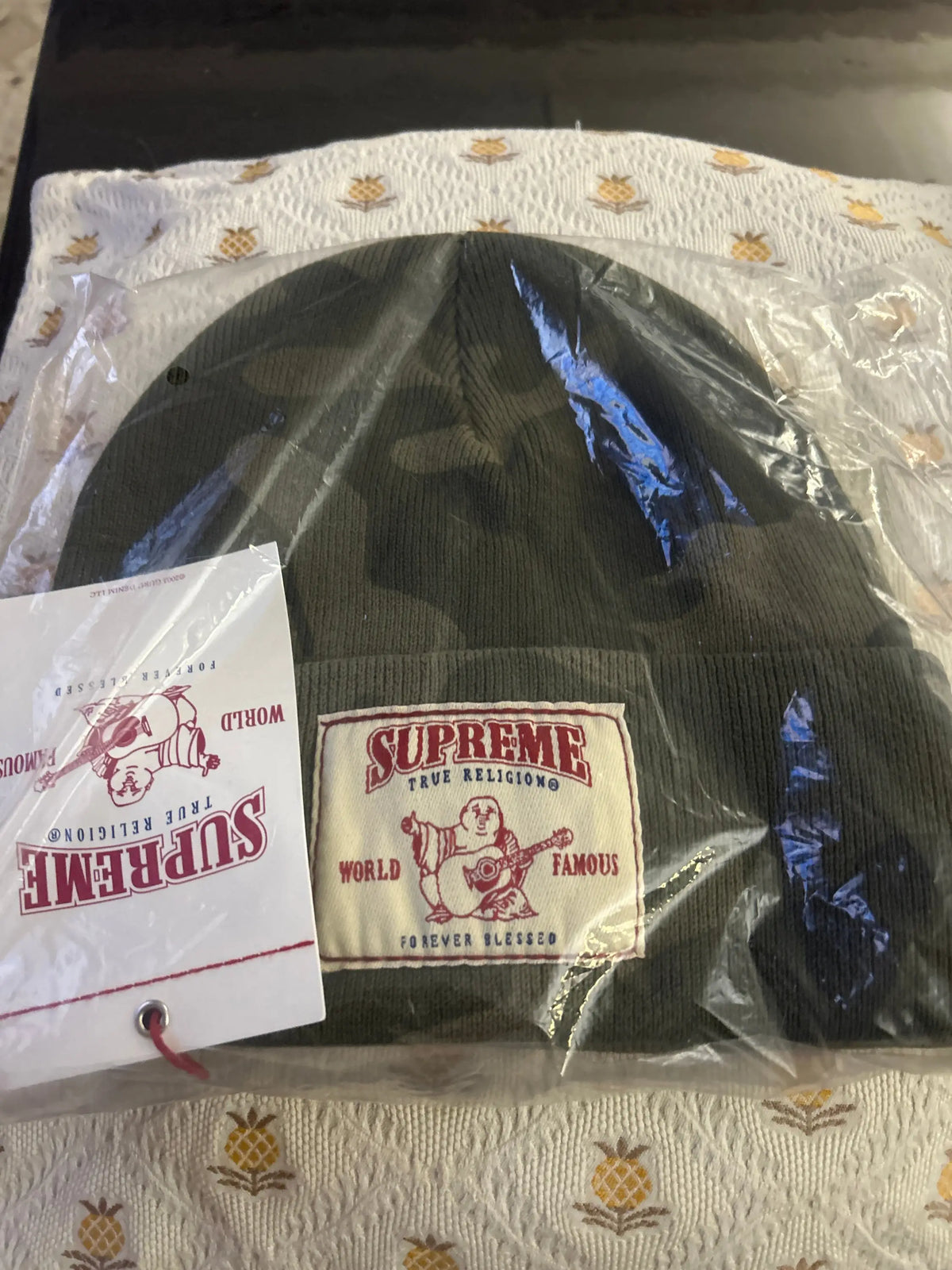 Supreme x True Religion Beanie Olive Camo