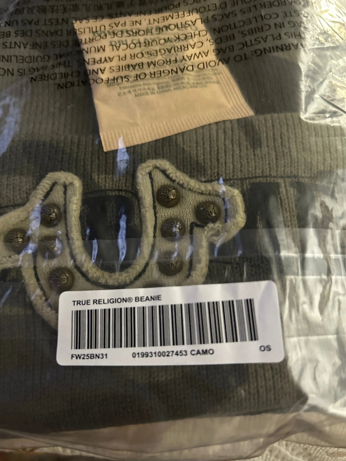 Supreme x True Religion Beanie Olive Camo