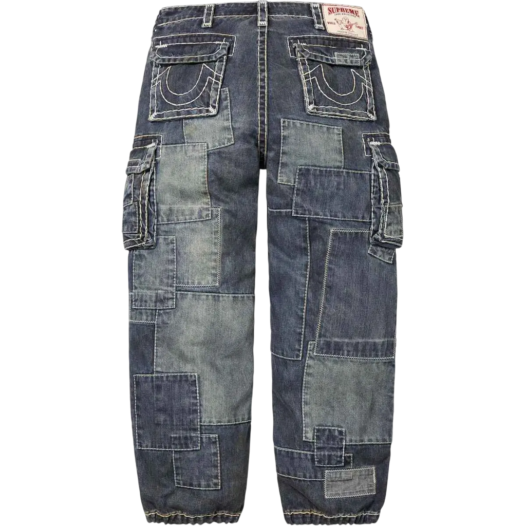 Supreme x True Religion Patchwork Cargo Pants Dirty Indigo - 30