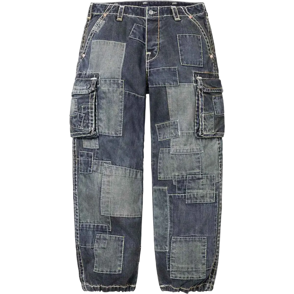 Supreme x True Religion Patchwork Cargo Pants Dirty Indigo - 30