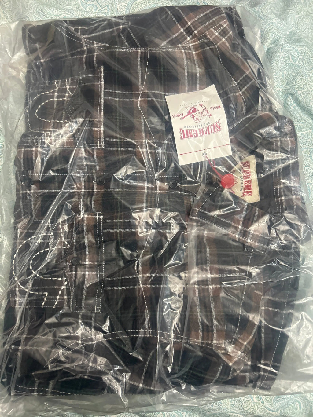 Supreme x True Religion Quilted Lined Plaid Flannel Shirt Black