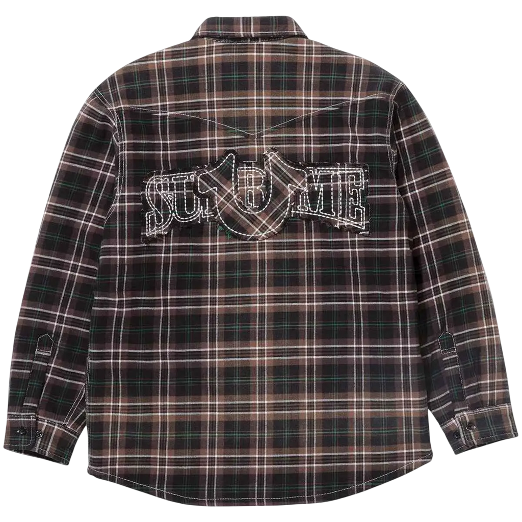 Supreme x True Religion Quilted Lined Plaid Flannel Shirt Black - M