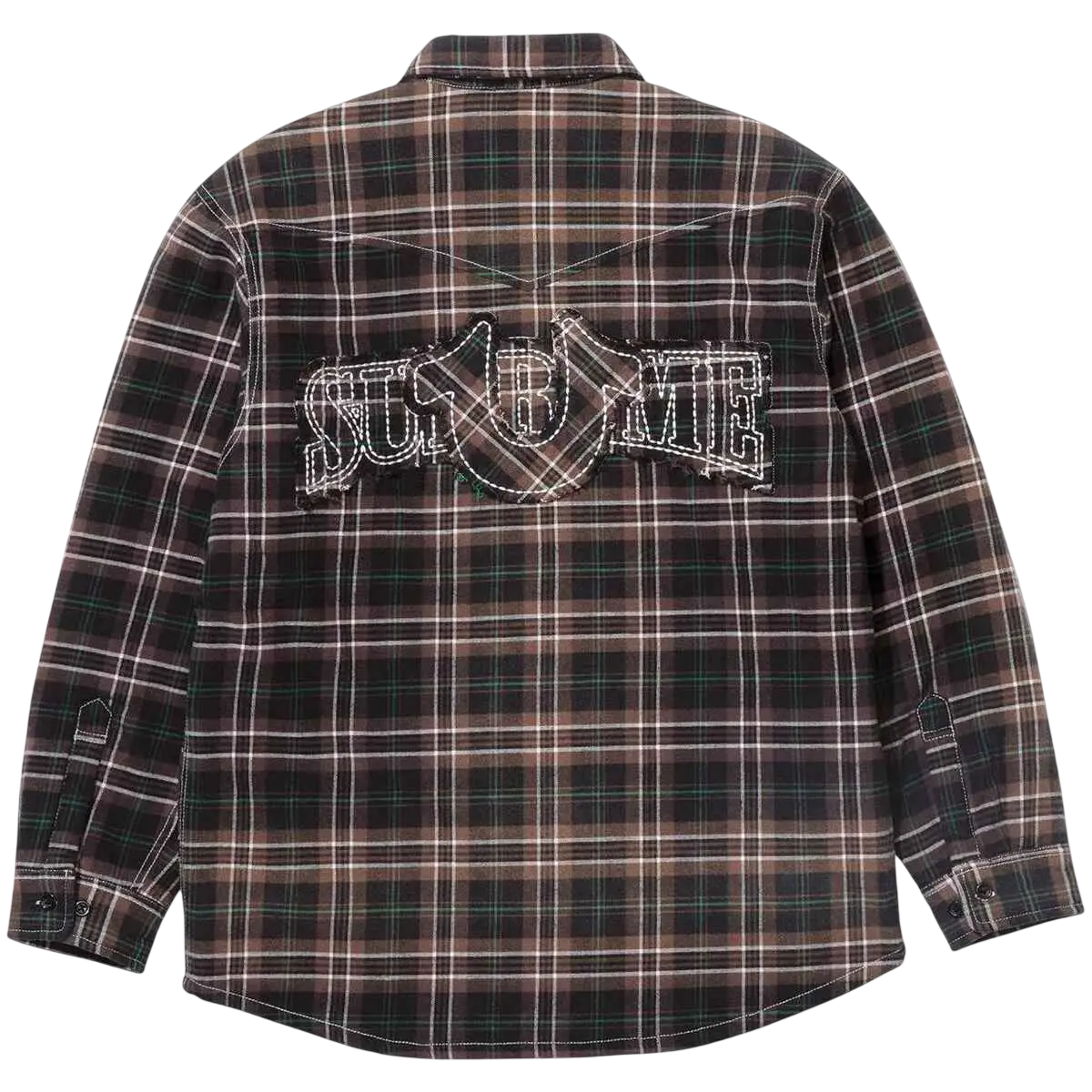Supreme x True Religion Quilted Lined Plaid Flannel Shirt Black - M