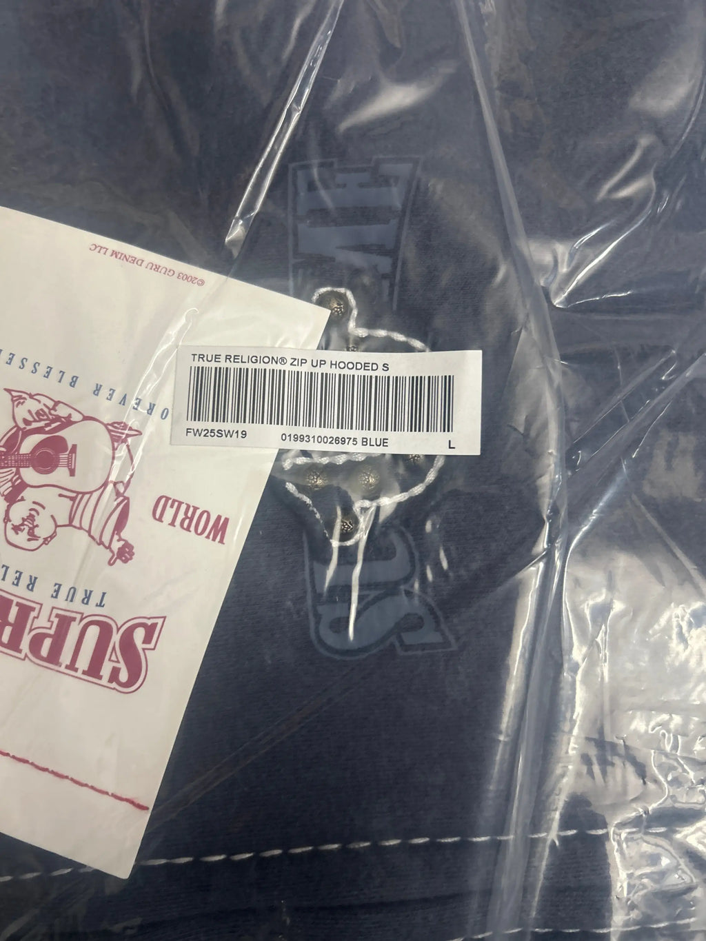 Supreme x True Religion Zip-Up Hoodie Blue Large