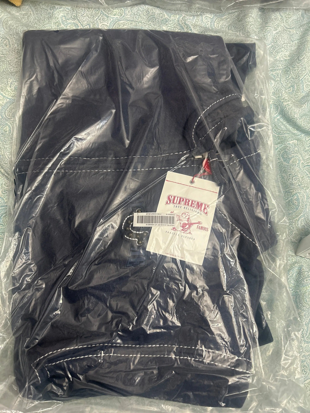 Supreme x True Religion Zip-Up Hoodie Blue Large