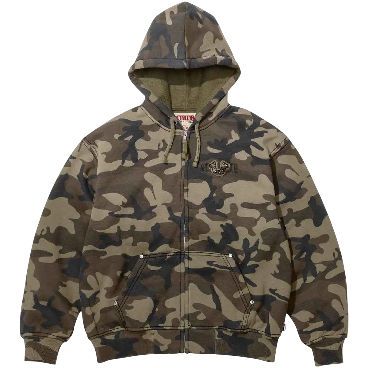 Supreme x True Religion Zip-Up Hoodie Woodland Camo - M