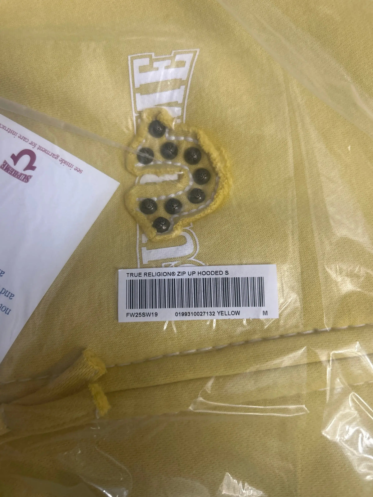 Supreme x True Religion Zip-Up Hoodie Yellow Medium