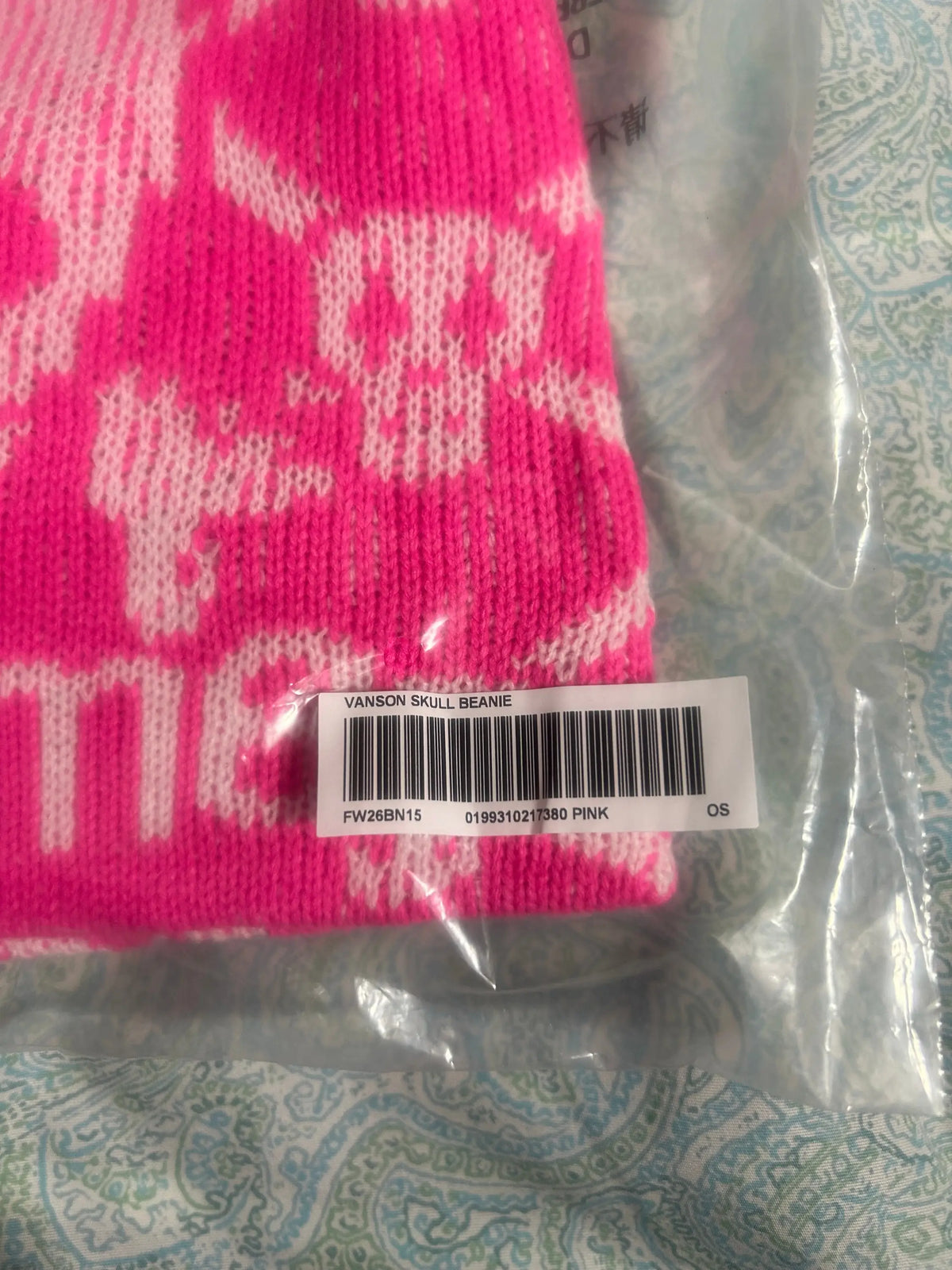 Supreme x Vanson Skull Beanie Pink