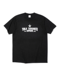 Black short-sleeved Supreme Y’s by Yohji Yamamoto t-shirt with white graphic print and star detailing