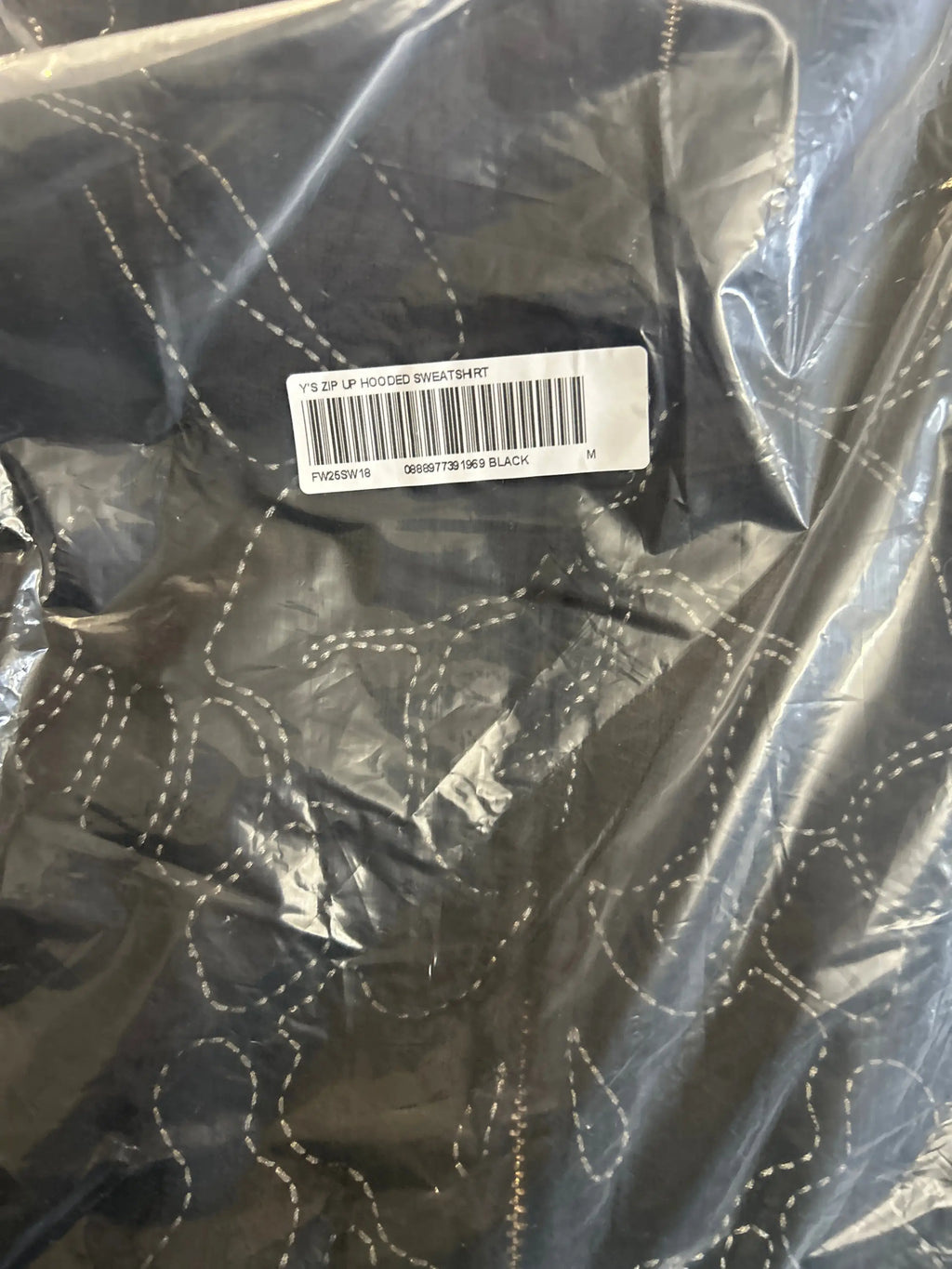 Supreme Y's by Yohji Yamamoto Zip Up Hooded Sweatshirt Black Medium