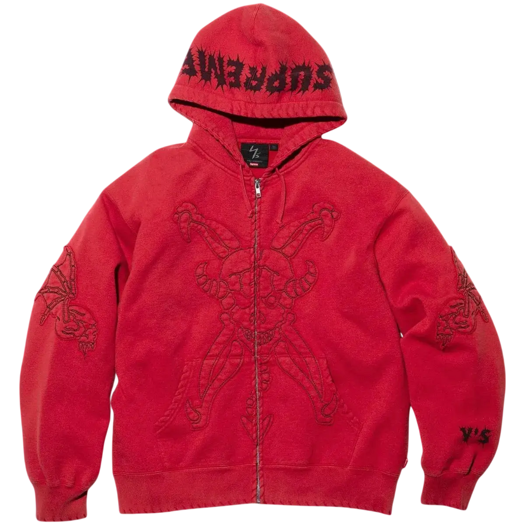 Supreme Y’s by Yohji Yamamoto Zip Up Hooded Sweatshirt Red - M