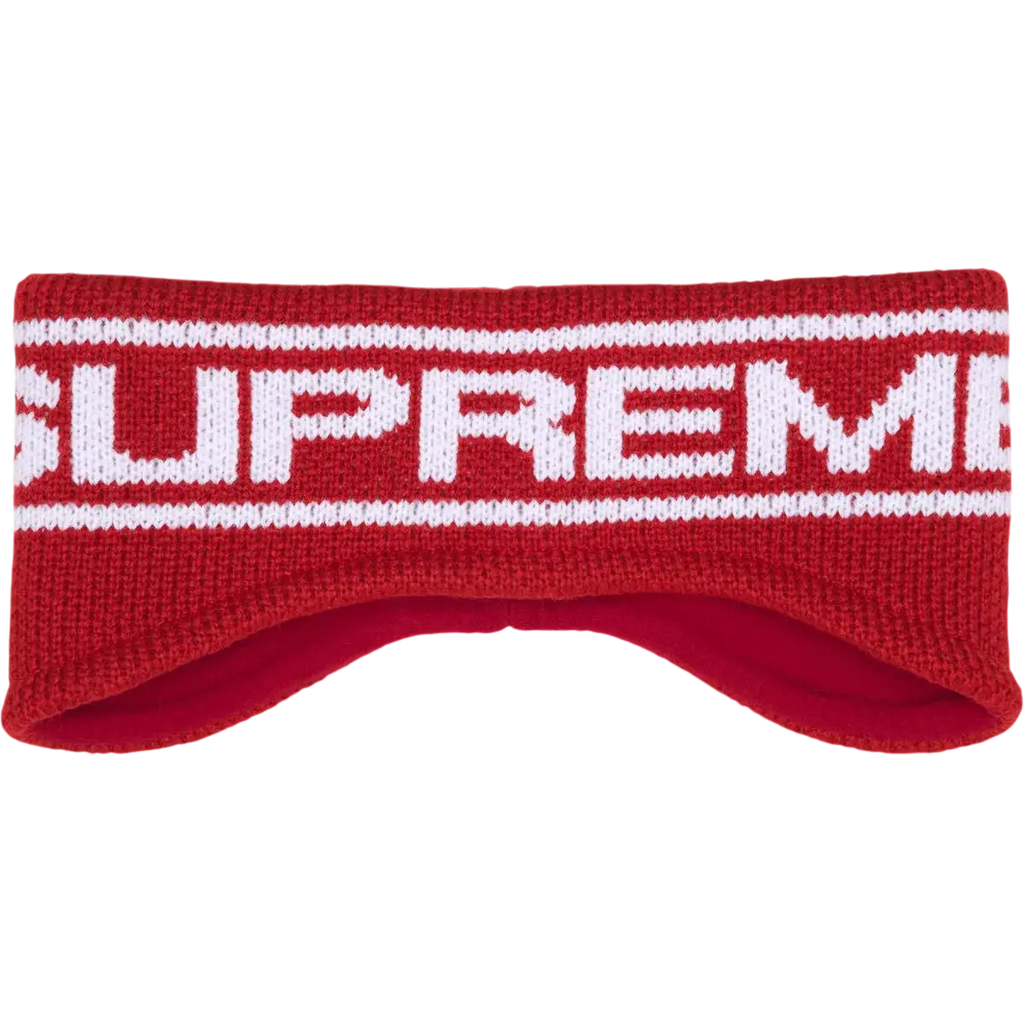 Supreme Y’s Denim Work Jacket Overdyed Red and Supreme Red Headband - M