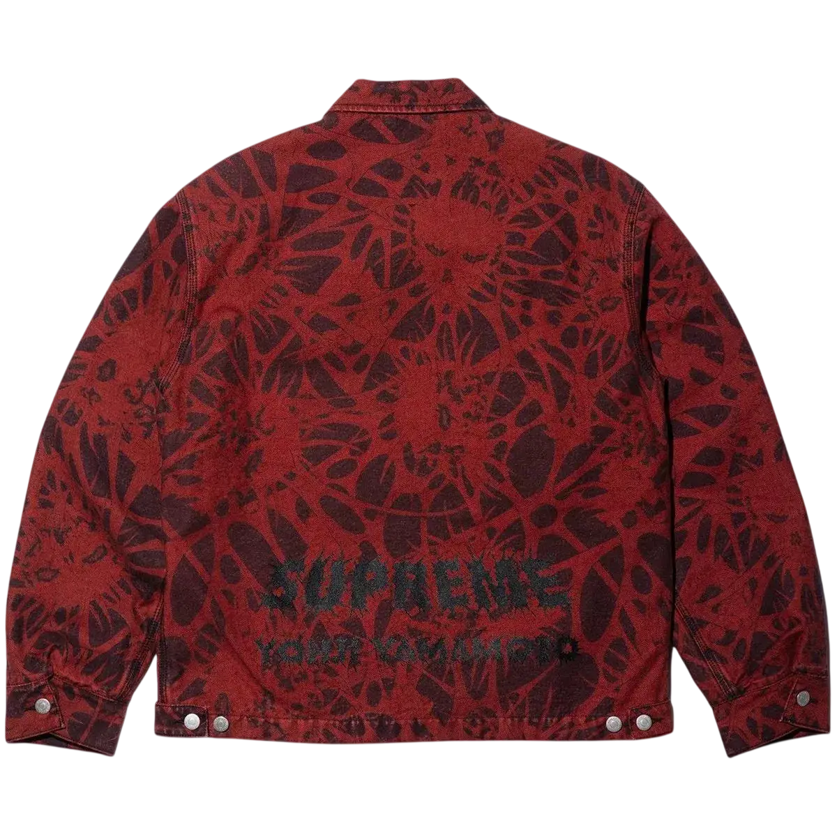 Supreme Y’s Denim Work Jacket Overdyed Red and Supreme Red Headband - M