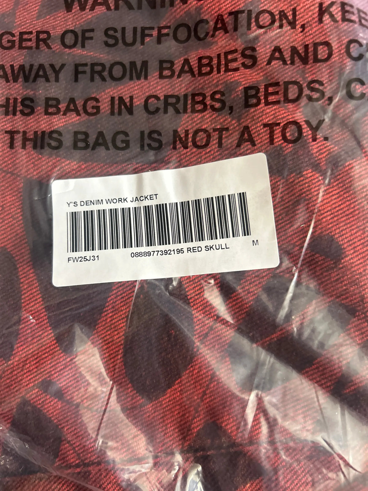 Supreme Y's Denim Work Jacket Overdyed Red Medium
