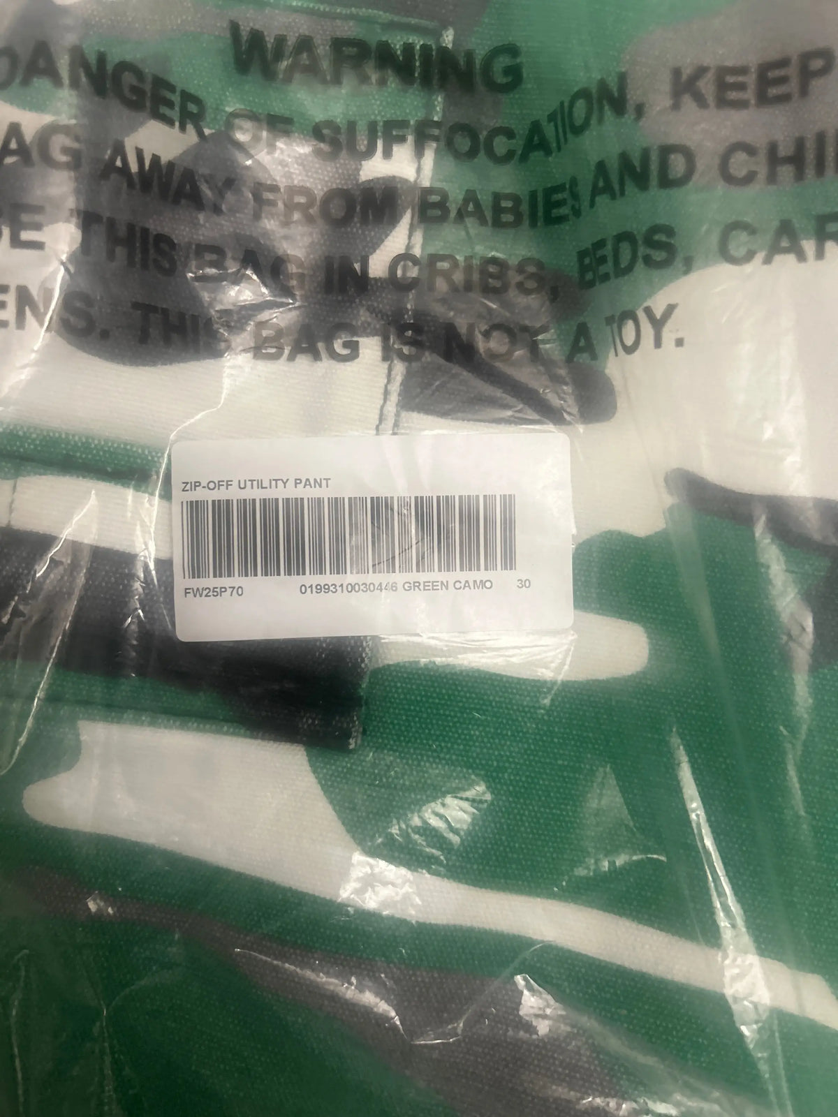 Supreme Zip off Utility Pant Green Camo 30"