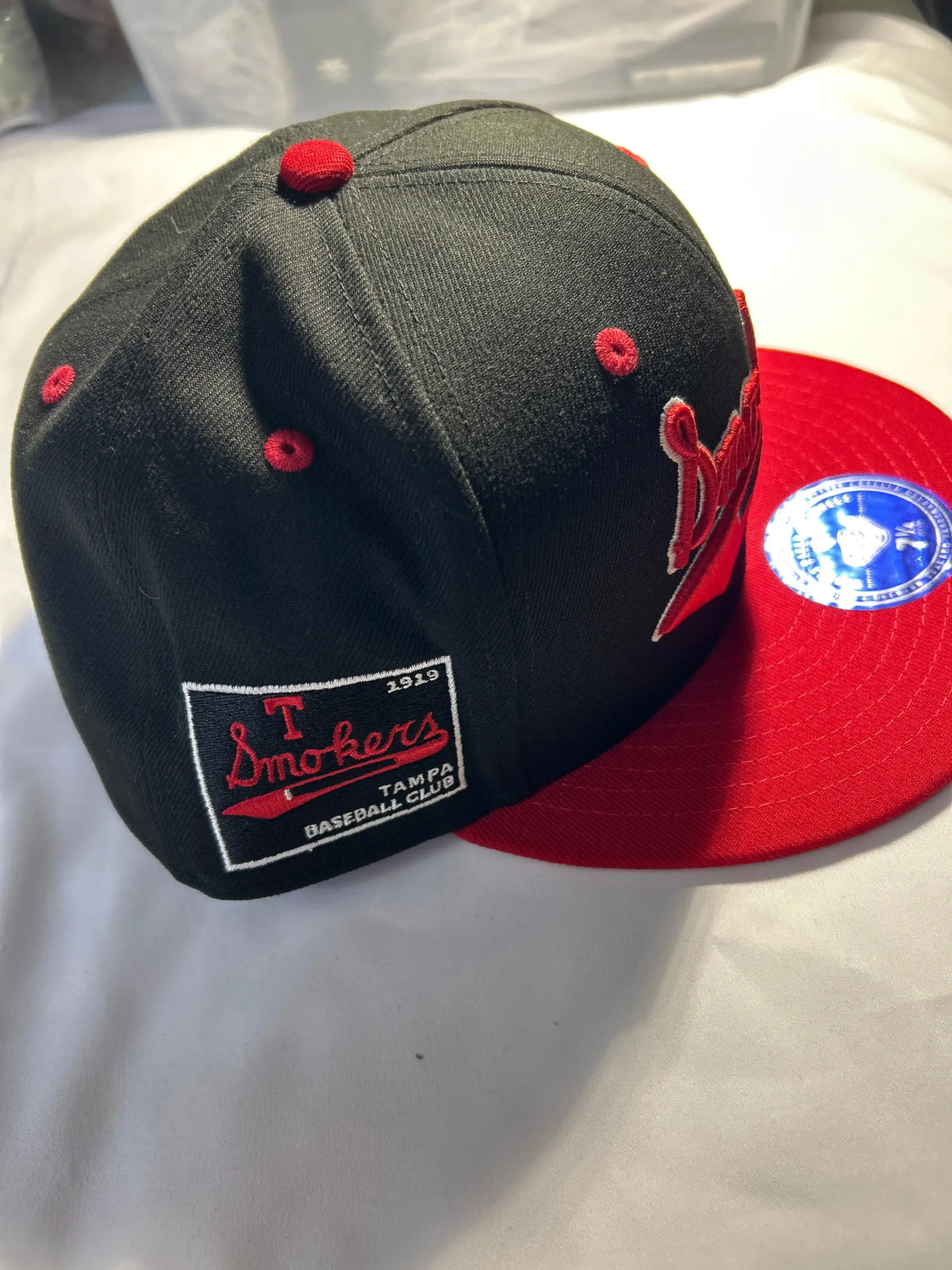 Tampa Smokers Fitted Twill Baseball Cap Black 7 1/4”