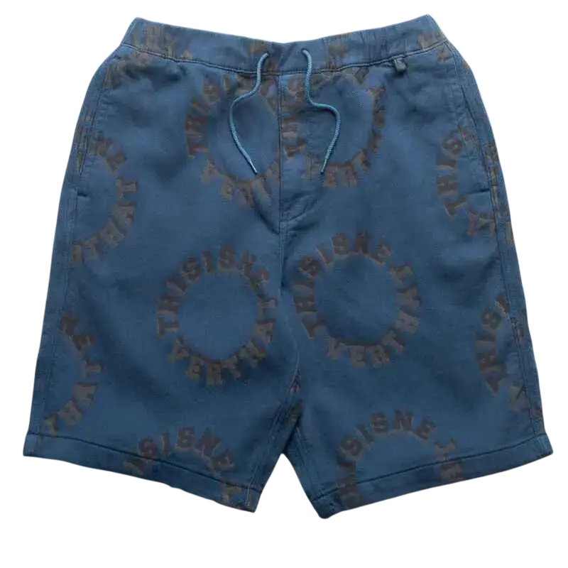 ThisIsNeverThat 2 Tone Jacquard Shorts Blue/Black - M