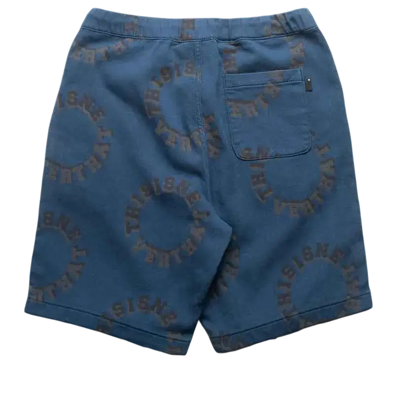 ThisIsNeverThat 2 Tone Jacquard Shorts Blue/Black - M