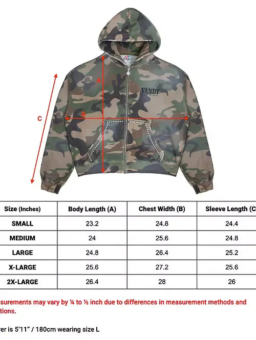 Vandy the Pink Camo Studded Zip Up Medium