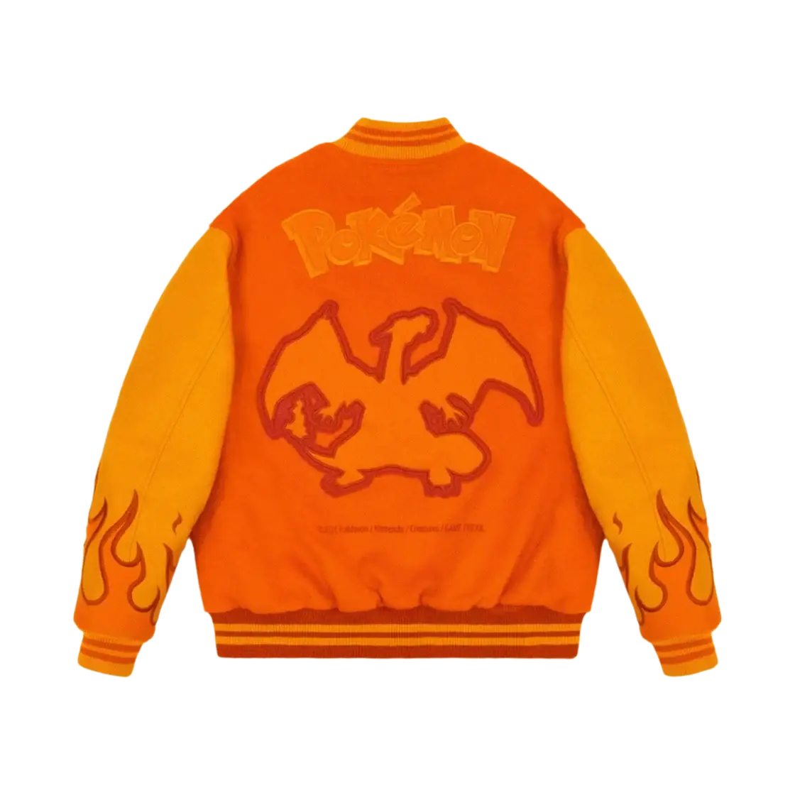 Vandy the Pink Charizard Flame Varsity Jacket Orange Medium
