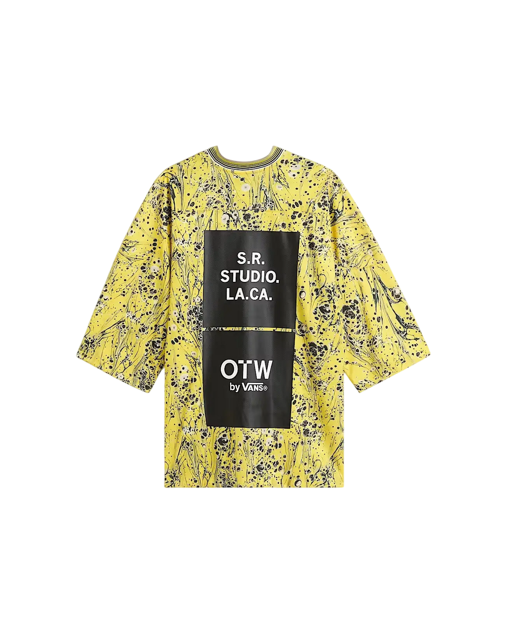 Vans otw x sterling ruby hockey jersey marbled yellow with bold graphic print and comfortable fit
